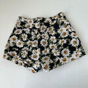 Original American Apparel Black and White Floral High Waist Shorts. Deadstock.